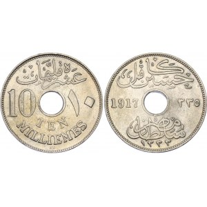 Egypt 10 Milliemes 1917 KN AH 1335