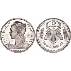 Madagascar 5 Francs 1953 NGC MS 66