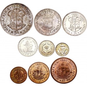 South Africa Mint Set of 9 Coins 1960