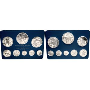 Belize Proof Set of 8 Silver Coins 1975 with Original Case