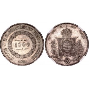 Brazil 1000 Reis 1861 NGC UNC