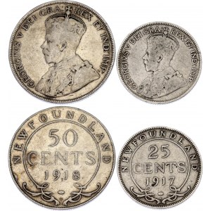 Canada Newfoundland 25 & 50 Cents 1917 - 1918 C