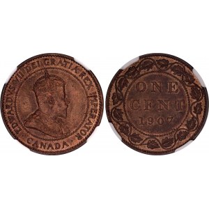Canada 1 Cent 1907 NGC AU