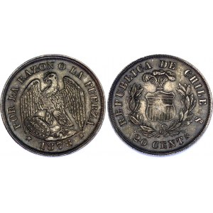 Chile 20 Centavos 1878 So