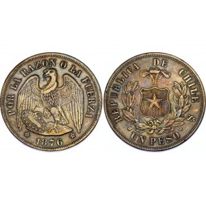Chile 1 Peso 1876 So