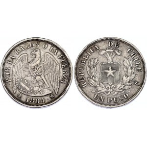 Chile 1 Peso 1884 So