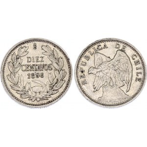Chile 10 Centavos 1896 So