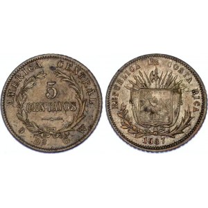 Costa Rica 5 Centavos 1887 GW