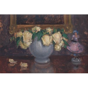 Artysta nieokreślony (XIX/XX w.), Róże w wazonie