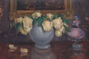 Artysta nieokreślony (XIX/XX w.), Róże w wazonie