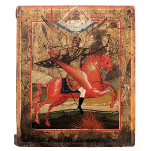 Der heilige Erzengel Michael als Reiter der Apokalypse, Russland, 19. Jahrhundert.