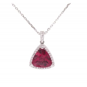 Necklace with tourmaline and diamonds, contemporary