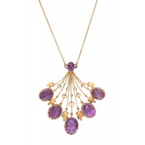 Pendant with amethysts, 19th/20th century.