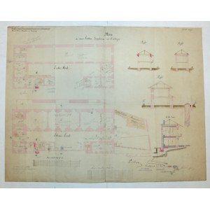 (LWÓW, arsenał artyleryjski). Plan des oberen Artillerie Zeughauses in Lemberg.