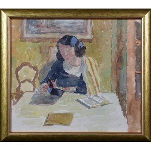 Leonard PĘKALSKI (1896-1944), Pani Wanda P. przy stole