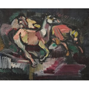 Artysta nieokreślony, XX w., Pędzące konie