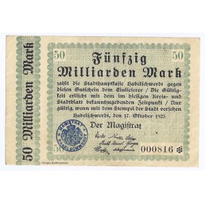 Bystrzyca Kłodzka (Habelschwerdt), 50 milardów marek, 17 października 1925