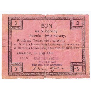 Chrzanów, bon, 2 korony, 10 maja 1919