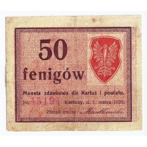 Kartuzy, bon, 50 fenigów, 1 marca 1920