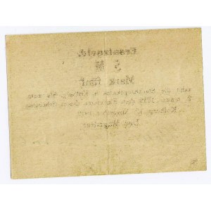 Kołobrzeg (Kolberg), bon, 5 marek, 12 listopada 1918