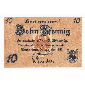 Paczków (Patschaku), bon, 10 fenigów, 1917