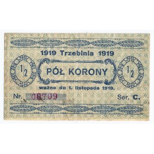Trzebinia, bon, 1/2 korony, ważne do 1 listopada 1919