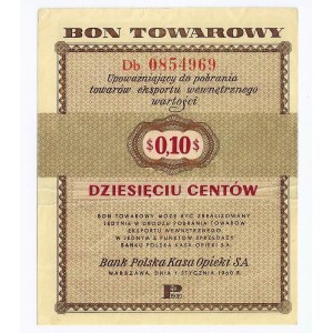 bon towarowy, Pekao, 10 centów, 1 stycznia 1960