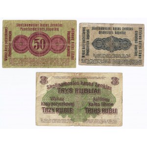 zestaw 3 banknotów - niemieckich władz okupacyjnych okresu I wojny światowej