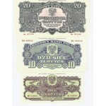 komplet emisji pamiątkowej z oryginalnych klisz 1974 roku, 9 banknotów