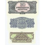 komplet emisji pamiątkowej z oryginalnych klisz 1974 roku, 9 banknotów