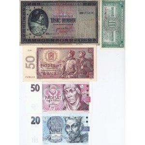 Czechosłowacja, zestaw 5 bankotów