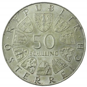 Austria, 50 szylingów, 1972, srebro