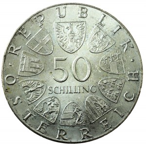 Austria, 50 szylingów, 1974, srebro