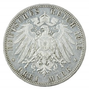 Niemcy, 3 marki, 1912, A-Berlin