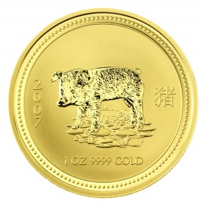 Australia, 100 dolarów 2007, Rok Świni, Year of the Pig, 1 oz