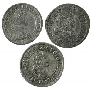 zestaw 3 monet, Austria/Węgry, VI krajcarów