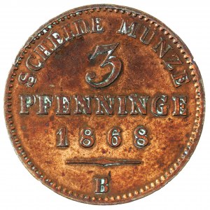 Niemcy, 3 fenigi, 1868, B