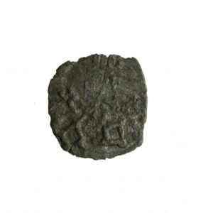 JADWIGA (1384-1386) POZNAŃ, denar z kluczami, ogromna rzadkość R7