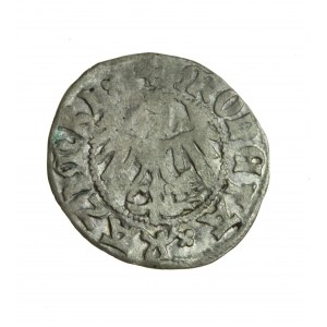 KAZIMIERZ JAGIELLOÑCZYK (1440-1492) sehr seltener Kronenhalbpfennig mit den Buchstaben TM (R5)