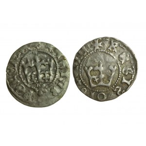 JAN OLBRACHT (1492-1501) 2 Typen von Kronen-Halbpence