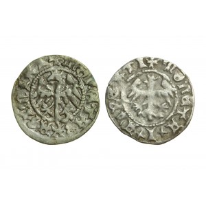 JAN OLBRACHT (1492-1501) 2 Typen von Kronen-Halbpence