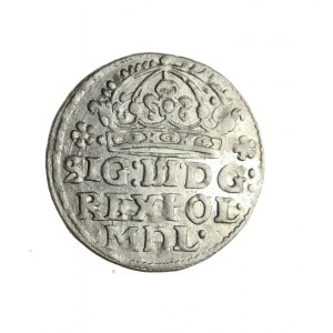 ZYGMUNT III WAZA, feiner und seltener Kronenpfennig 1614, R
