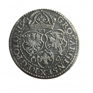ZYGMUNT III WAZA, beautiful Malbork sixpence (15)96, R1