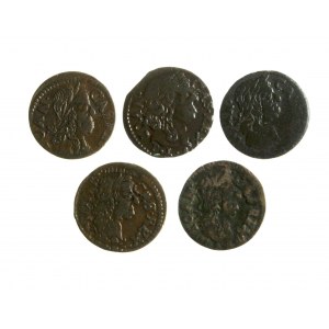 JAN KAZIMIERZ (1648-1668) set of 5 nice crown boratins