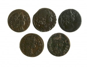 JAN KAZIMIERZ (1648-1668) zestaw 5 ładnych boratynek koronnych