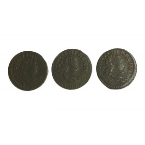 AUGUST III (1733-1763) zestaw 3 szelągów koronnych 1753 I-S-V