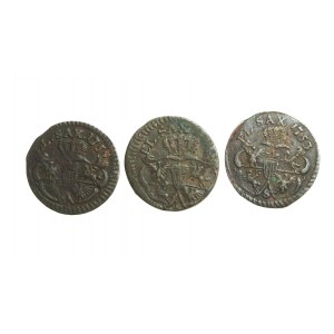 AUGUST III (1733-1763) zestaw 3 szelągów koronnych 1753 I-S-V