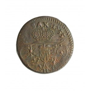 AUGUST III (1733-1763) grosz koronny 1755 H, piękny