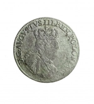 AUGUST III (1733-1763) trojak koronny 1754, rzadki