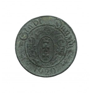 WM GDAŃSK, moneta zastępcza 10 fenigów 1920
